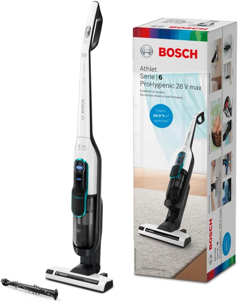 Bosch - Aspirador sin cable Athlet ProHygienic, Serie 6, hasta 60 minutos de autonomía, blanco, BCH86HYG2