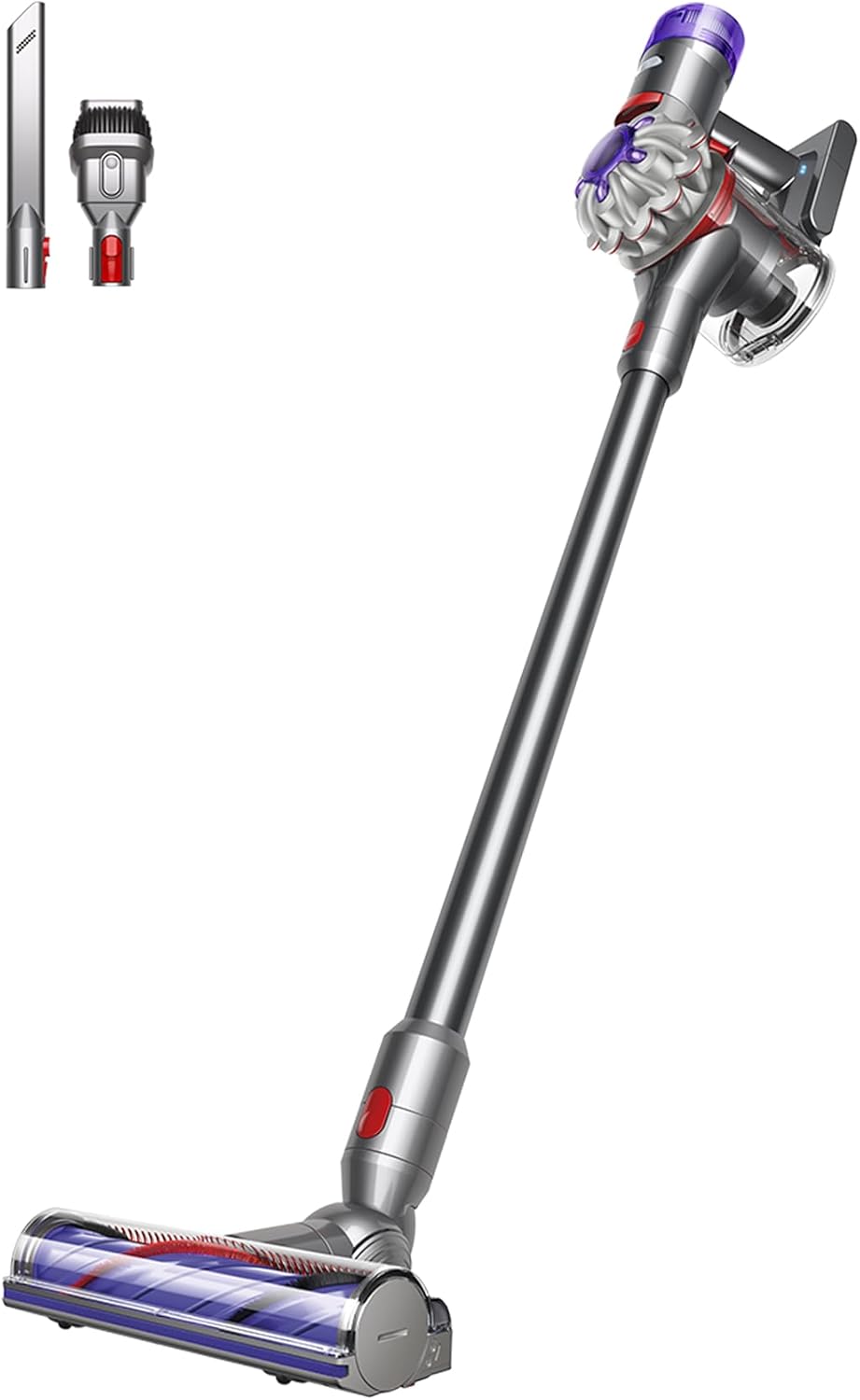 Dyson V8 Advanced™ Aspiradora sin Cable – 130 AW, 40 min de autonomía, Cepillo Motorbar con tecnología antienredos, Accesorio multifunción rinconera, Puerto de Carga, Plata/Níquel