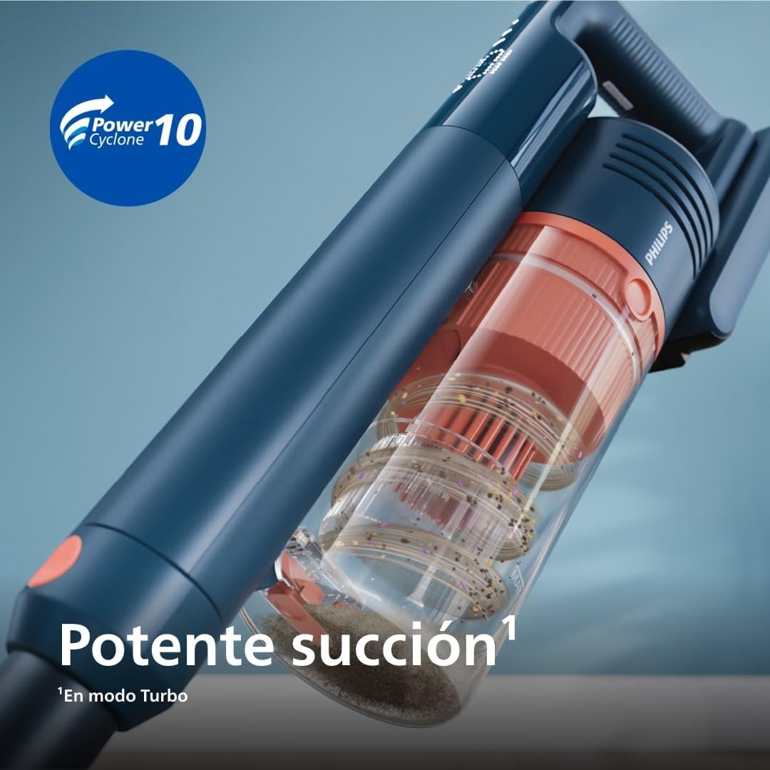 Philips 5000 Flex Aspiradora sin Cable, Potente succión, 60 min autonomía, luz LED, Cepillo Mascotas, Accesorios Ranuras/Combinado, Pantalla, batería reemplazable (XC5243/10)