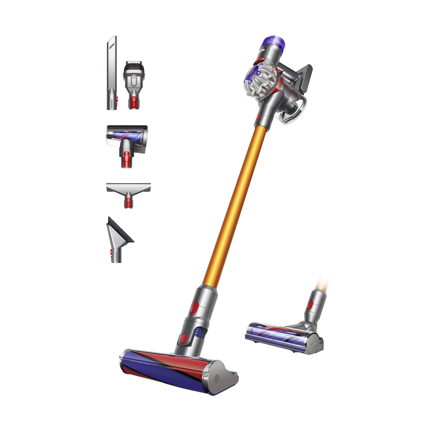 Dyson V8 Advanced™ Aspiradora sin Cable – 130 AW, 40 min de autonomía, Cepillo Motorbar con tecnología antienredos, Accesorio multifunción rinconera, Puerto de Carga, Plata/Níquel