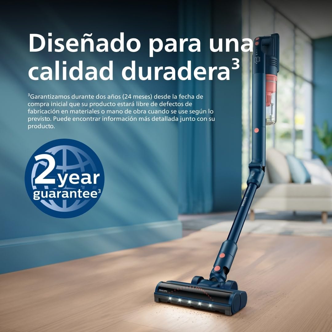 Philips 5000 Flex Aspiradora sin Cable, Potente succión, 60 min autonomía, luz LED, Cepillo Mascotas, Accesorios Ranuras/Combinado, Pantalla, batería reemplazable (XC5243/10)
