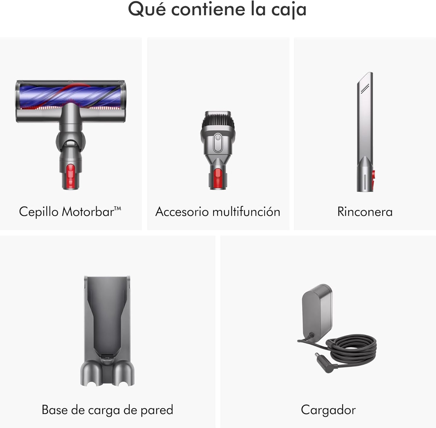 Dyson V8 Advanced™ Aspiradora sin Cable – 130 AW, 40 min de autonomía, Cepillo Motorbar con tecnología antienredos, Accesorio multifunción rinconera, Puerto de Carga, Plata/Níquel