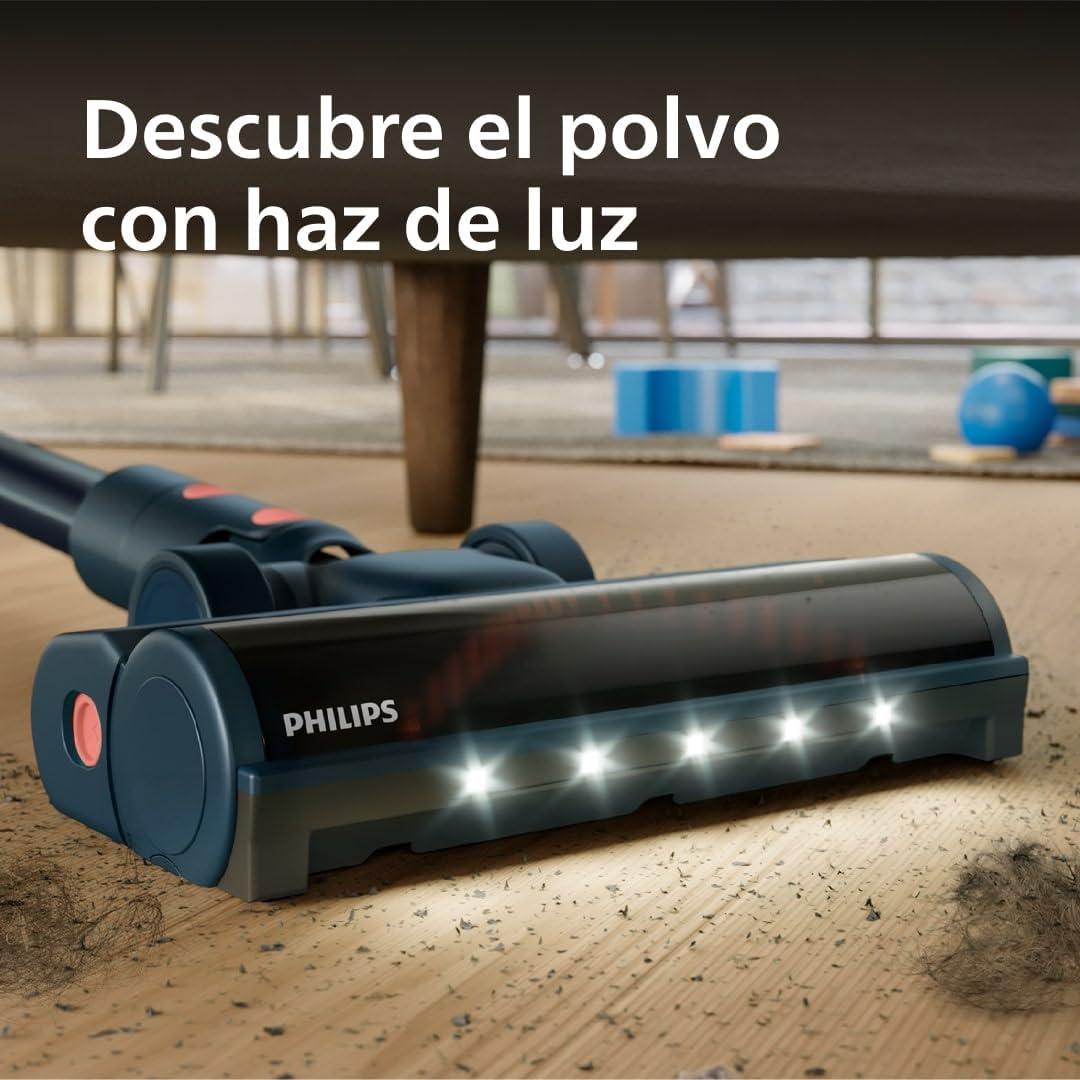 Philips 5000 Flex Aspiradora sin Cable, Potente succión, 60 min autonomía, luz LED, Cepillo Mascotas, Accesorios Ranuras/Combinado, Pantalla, batería reemplazable (XC5243/10)