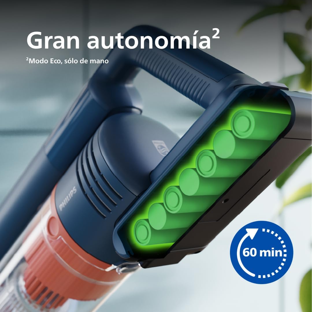 Philips Aspiradora Sin Cable Serie 5000 Pet,Potente Succión en Suelos Duros y Alfombras, 60 Min de Autonomía, Cepillo con Luz LED,para Mascotas, Módulo Aqua, Batería Reemplazable (XC5142/01)