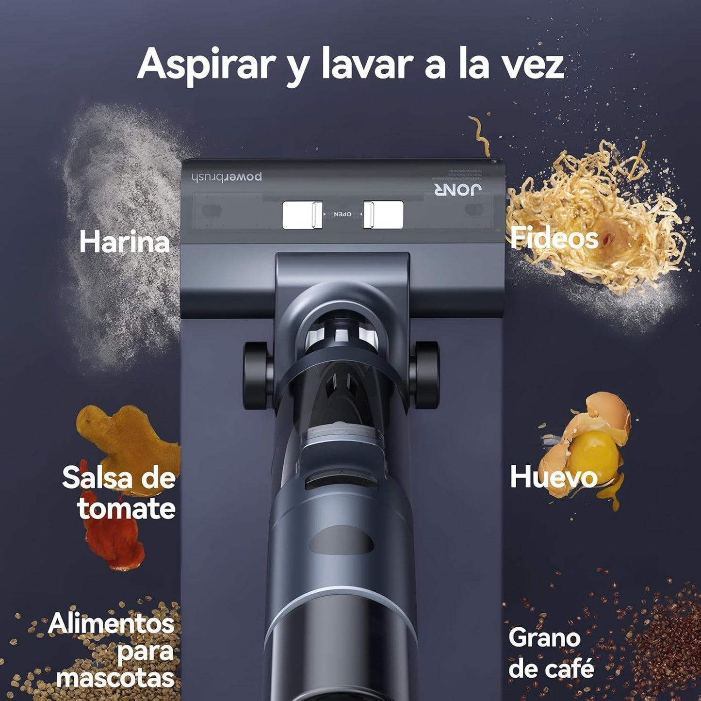 JONR ED12 Pro Aspiradora Húmeda y Seca, 3 en 1 Mopa Eléctrica Sin Cable, Limpieza de Tres Lados, Auto-Limpieza con Agua Caliente, Secado con Aire Caliente para Suelos Duros y Pelo de Mascotas