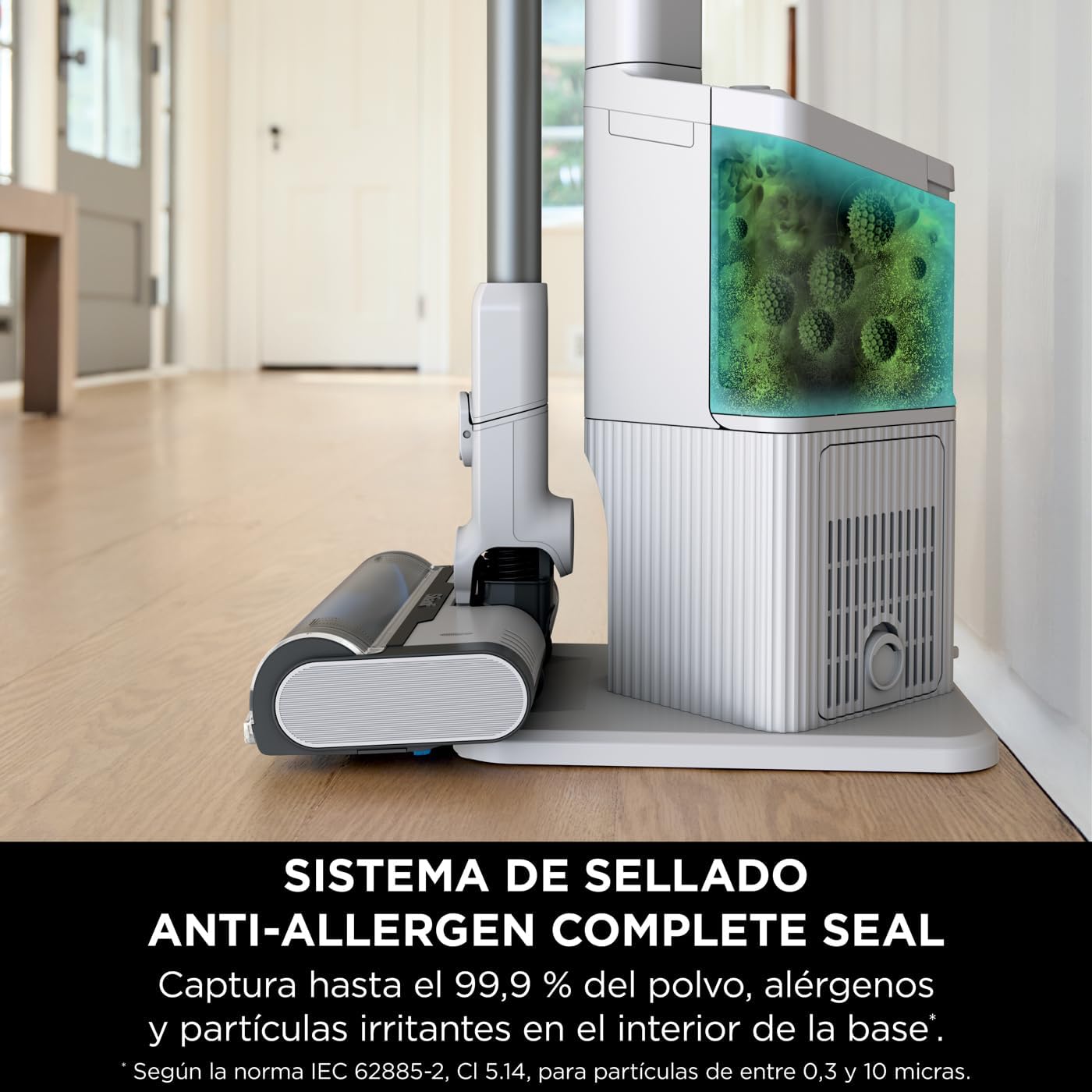 Shark Clean & Empty Aspiradora sin cable, 40 min de autonomía, sistema de vaciado automático, ligera, Anti Hair Wrap, minicepillo pelo de mascotas y boquilla estrecha, luces LED, blanco/azul, BU3521EU
