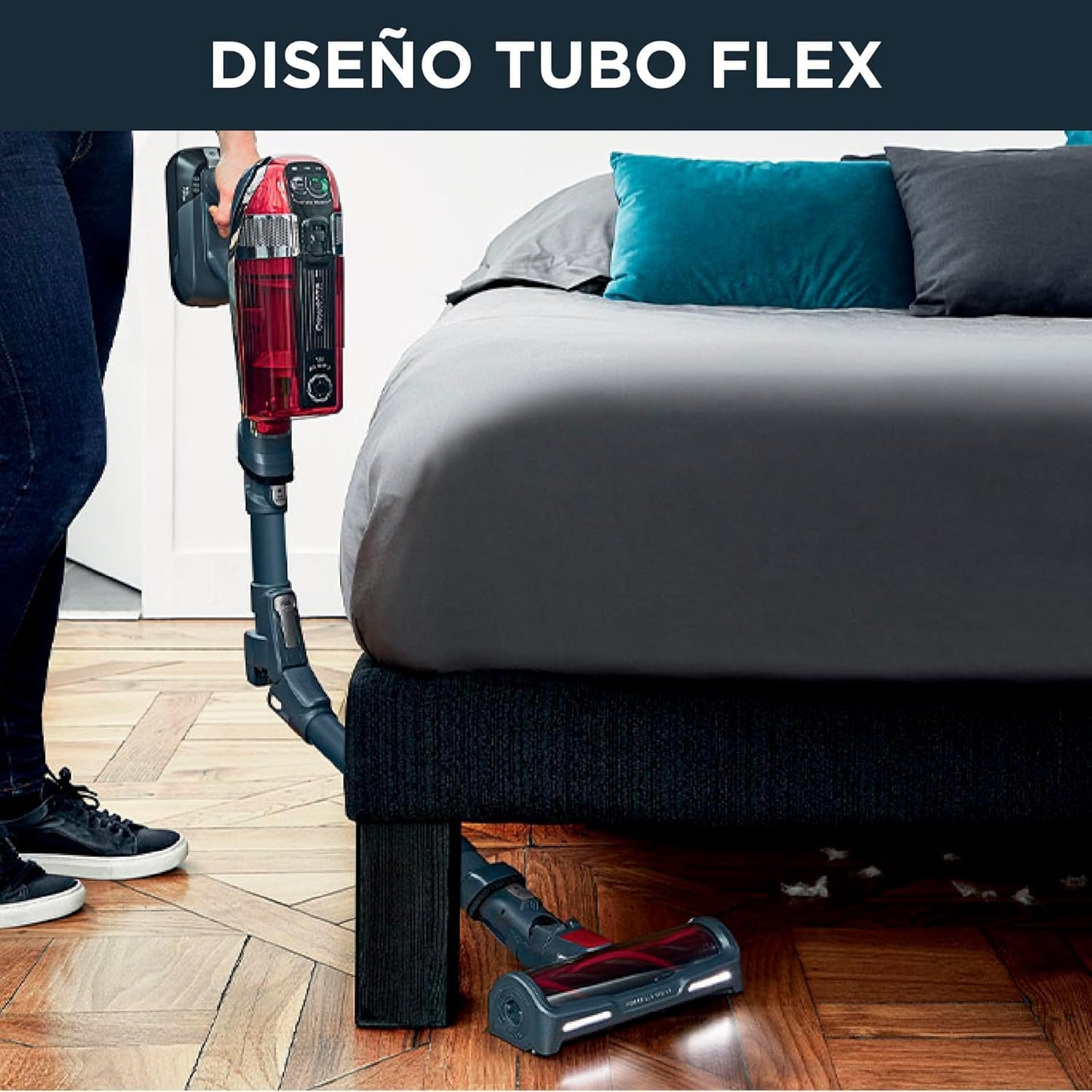 Rowenta Xforce Flex 11.60 Animal Care – Aspiradora Escoba sin Cable de 300W, para suelos, sofás y pared, filtra hasta 99,9% partículas, depósito 0,9L, Incluye Accesorios para pelos de mascotas, RH9878