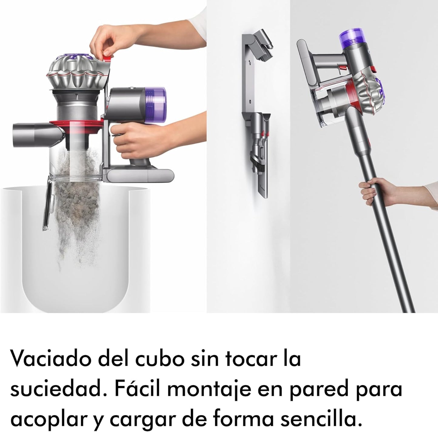 Dyson V8 Advanced™ Aspiradora sin Cable – 130 AW, 40 min de autonomía, Cepillo Motorbar con tecnología antienredos, Accesorio multifunción rinconera, Puerto de Carga, Plata/Níquel