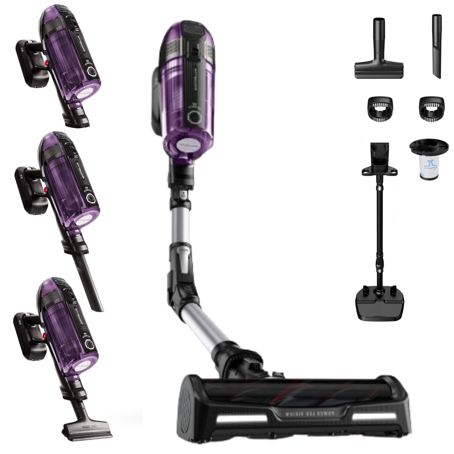 Rowenta Xforce Flex 11.60 Animal Care – Aspiradora Escoba sin Cable de 300W, para suelos, sofás y pared, filtra hasta 99,9% partículas, depósito 0,9L, Incluye Accesorios para pelos de mascotas, RH9878
