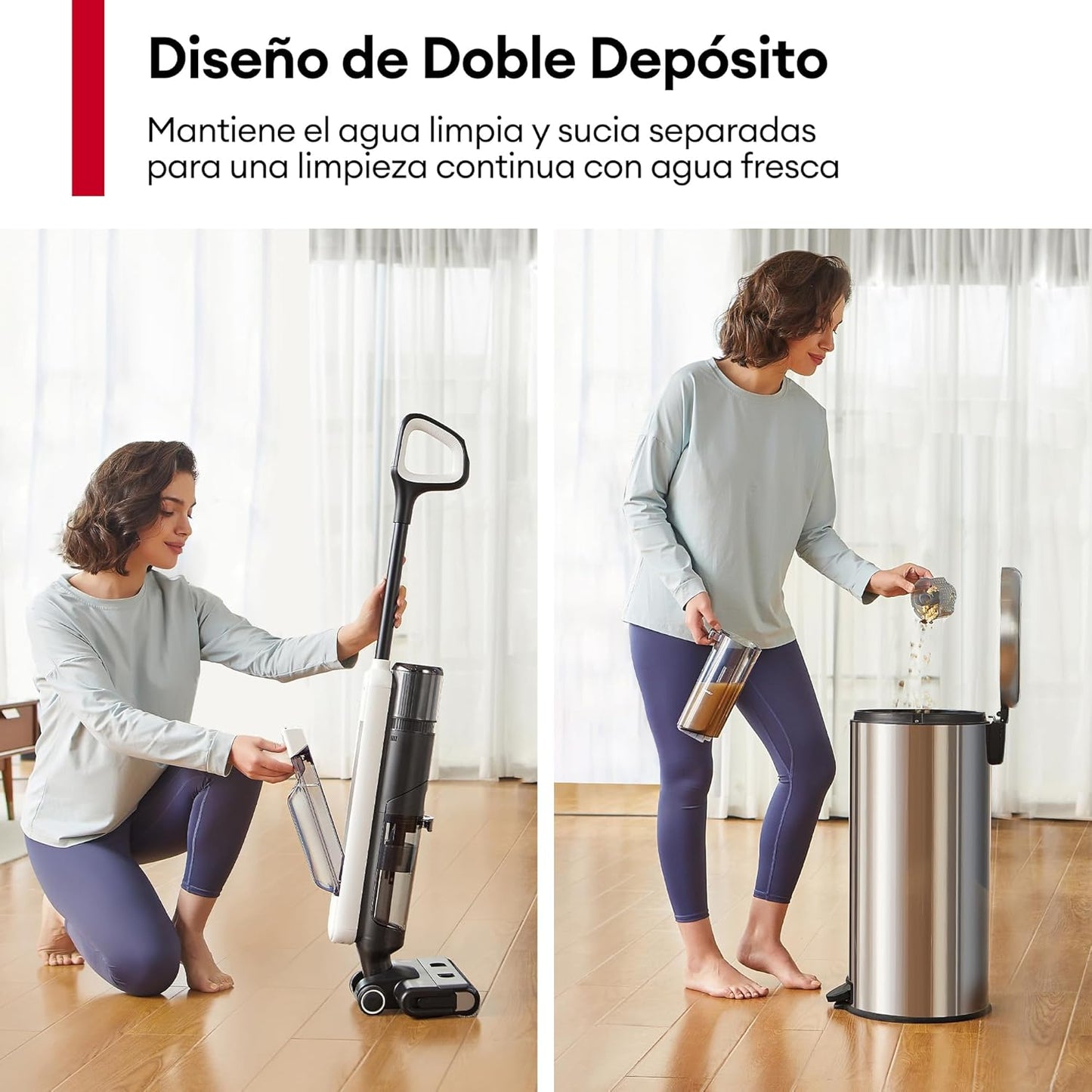 Ultenic Aspiradora Escoba Inteligente 3 en1 (Seco/Húmedo) Autolimpieza y 50min Autonomía | Aspiradora Fregona Eléctrica para para Suelos Duros/Laminados | Certificado CE-RoHS