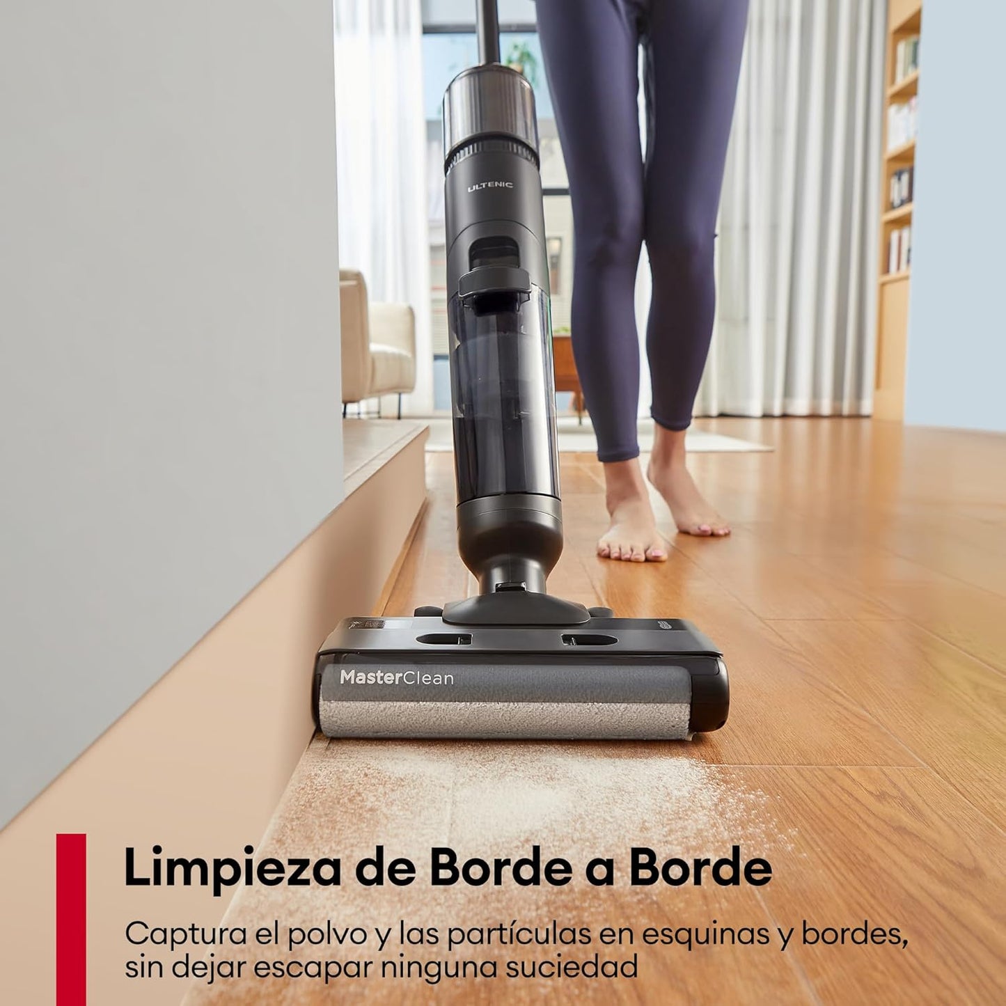 Ultenic Aspiradora Escoba Inteligente 3 en1 (Seco/Húmedo) Autolimpieza y 50min Autonomía | Aspiradora Fregona Eléctrica para para Suelos Duros/Laminados | Certificado CE-RoHS