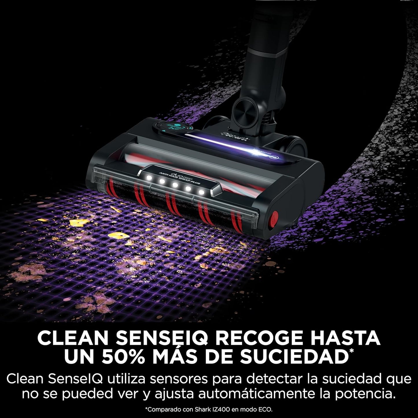 Shark Stratos Aspiradora sin cable, 60 min de autonomía, Tecnología Anti Hair Wrap, Clean Sense IQ, PowerFins Plus, kit de limpieza coche, boquilla estrecha, cepillo multisuperficie, cobre IZ400EUTBK
