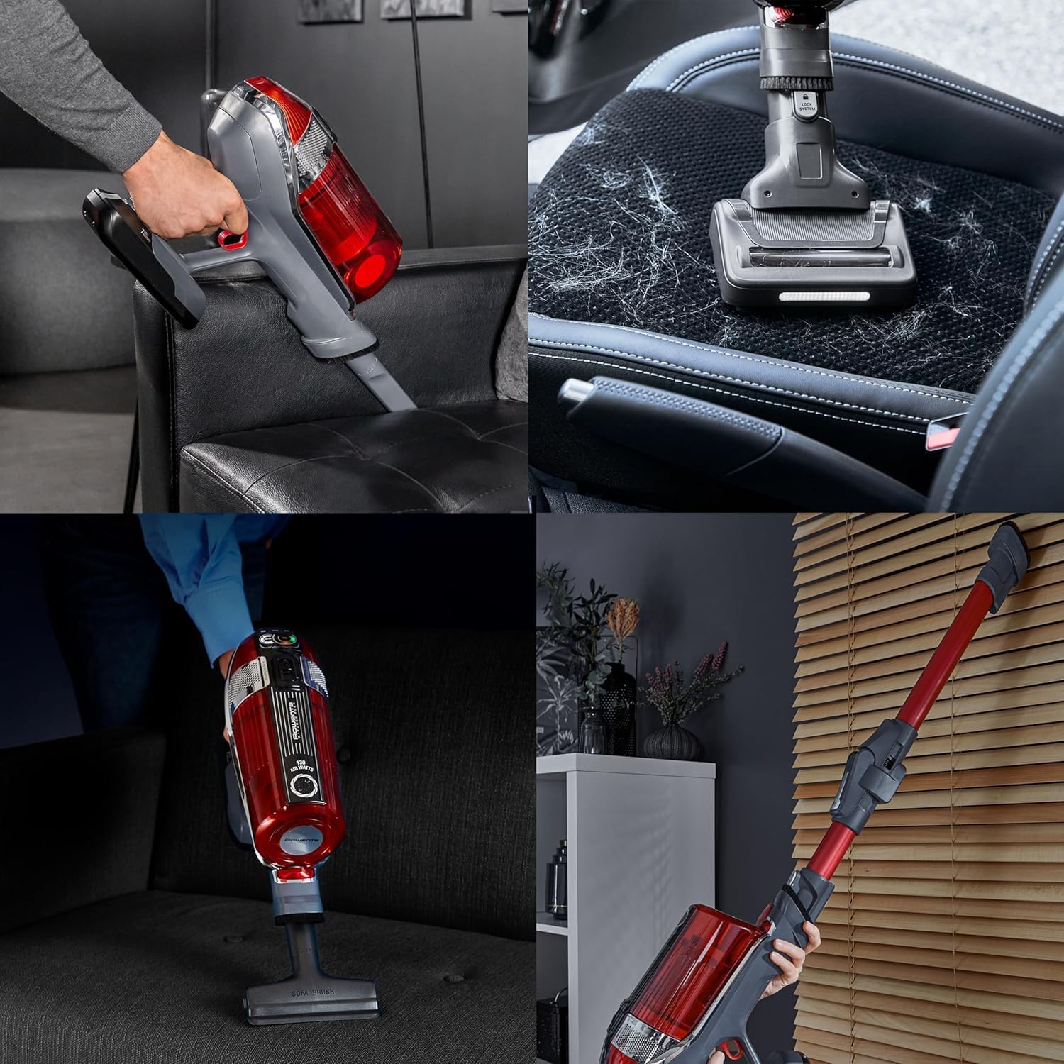 Rowenta Xforce Flex 11.60 Animal Care – Aspiradora Escoba sin Cable de 300W, para suelos, sofás y pared, filtra hasta 99,9% partículas, depósito 0,9L, Incluye Accesorios para pelos de mascotas, RH9878