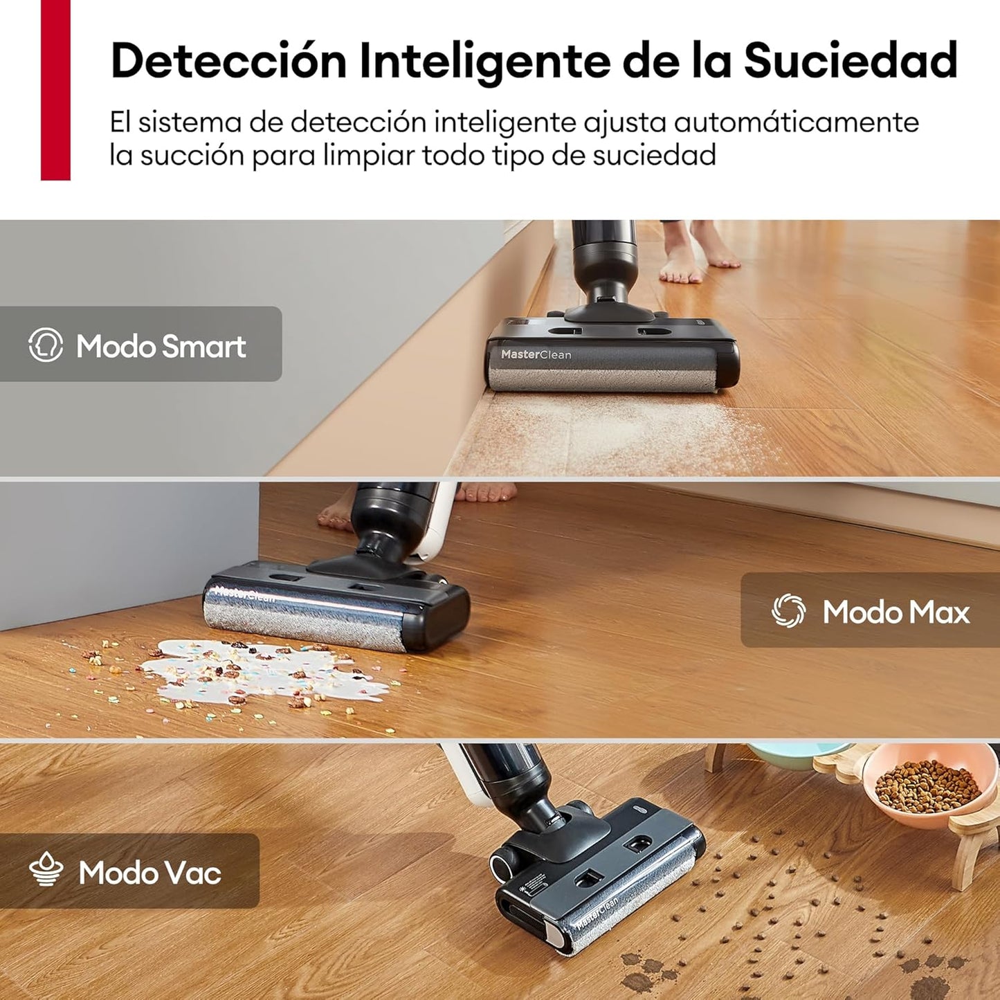 Ultenic Aspiradora Escoba Inteligente 3 en1 (Seco/Húmedo) Autolimpieza y 50min Autonomía | Aspiradora Fregona Eléctrica para para Suelos Duros/Laminados | Certificado CE-RoHS
