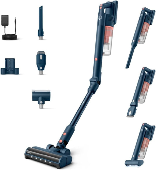 Philips 5000 Flex Aspiradora sin Cable, Potente succión, 60 min autonomía, luz LED, Cepillo Mascotas, Accesorios Ranuras/Combinado, Pantalla, batería reemplazable (XC5243/10)