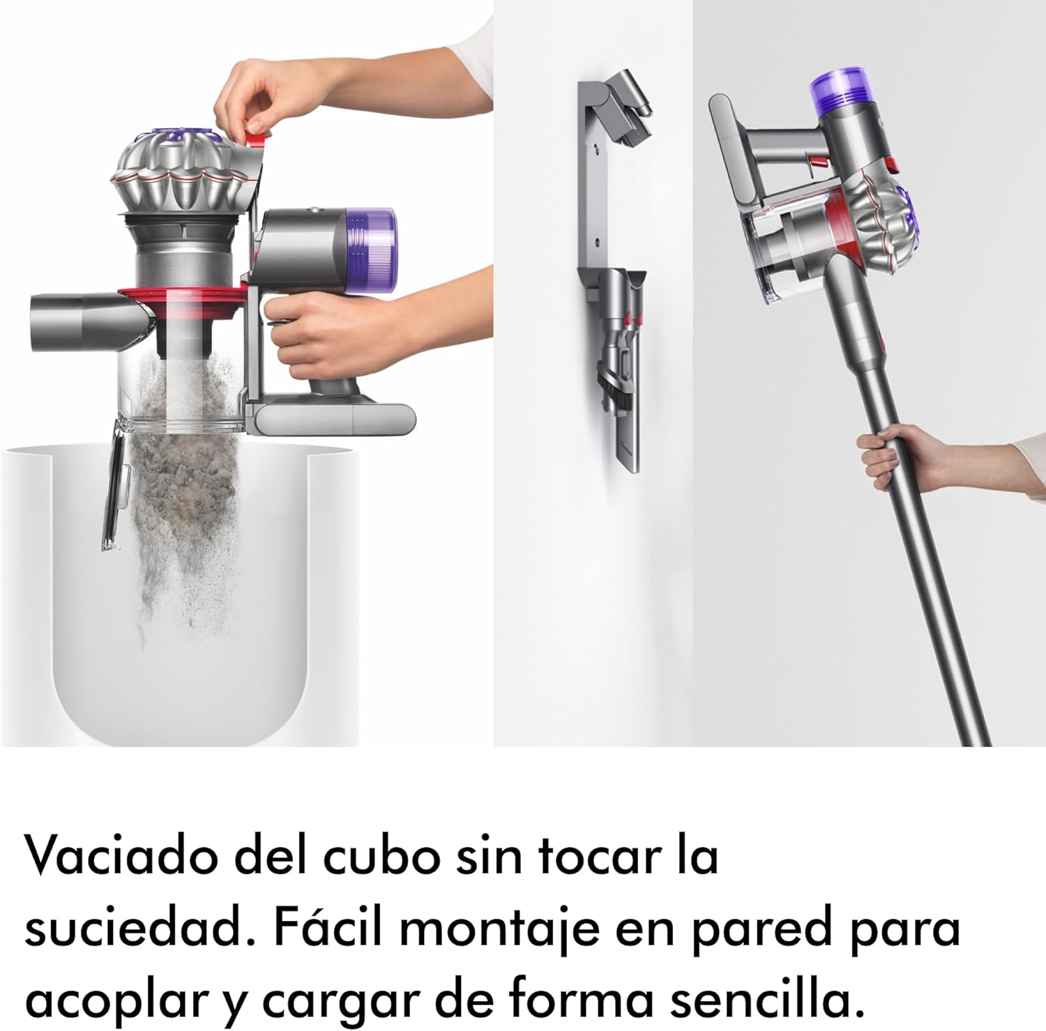 Dyson V8 Advanced™ Aspiradora sin Cable – 130 AW, 40 min de autonomía, Cepillo Motorbar con tecnología antienredos, Accesorio multifunción rinconera, Puerto de Carga, Plata/Níquel