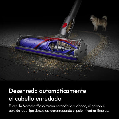 Dyson V8 Advanced™ Aspiradora sin Cable – 130 AW, 40 min de autonomía, Cepillo Motorbar con tecnología antienredos, Accesorio multifunción rinconera, Puerto de Carga, Plata/Níquel