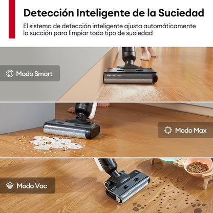 Ultenic Aspiradora Escoba Inteligente 3 en1 (Seco/Húmedo) Autolimpieza y 50min Autonomía | Aspiradora Fregona Eléctrica para para Suelos Duros/Laminados | Certificado CE-RoHS