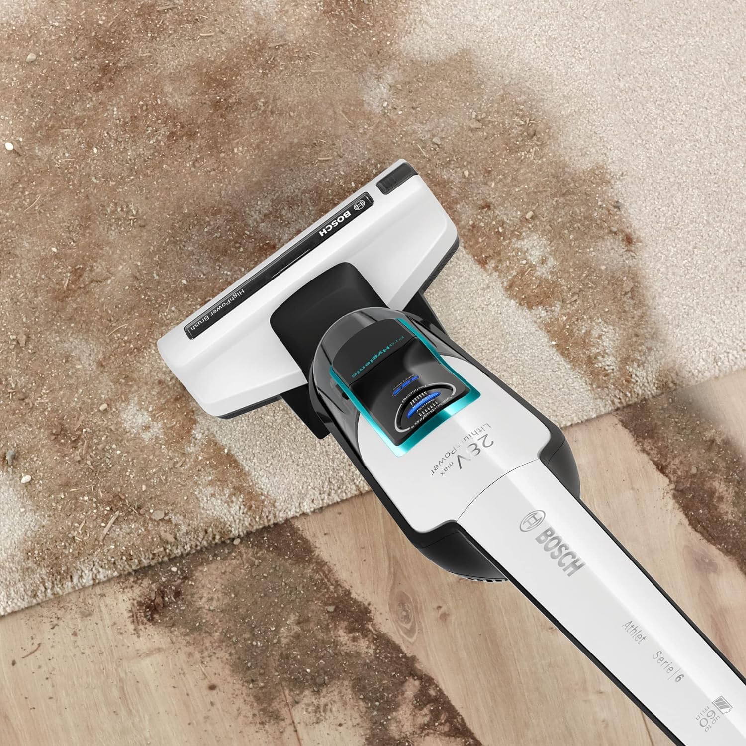 Bosch - Aspirador sin cable Athlet ProHygienic, Serie 6, hasta 60 minutos de autonomía, blanco, BCH86HYG2